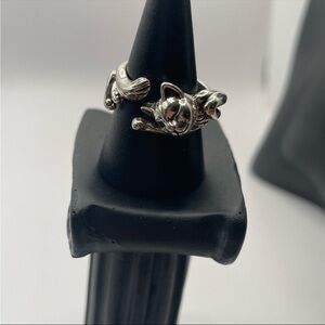 Silver Cat Ring